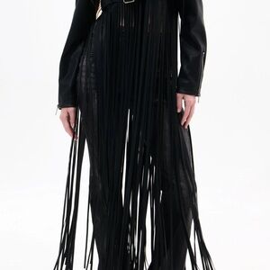 Coop-black fringe moto jacket Azalea Wang western style